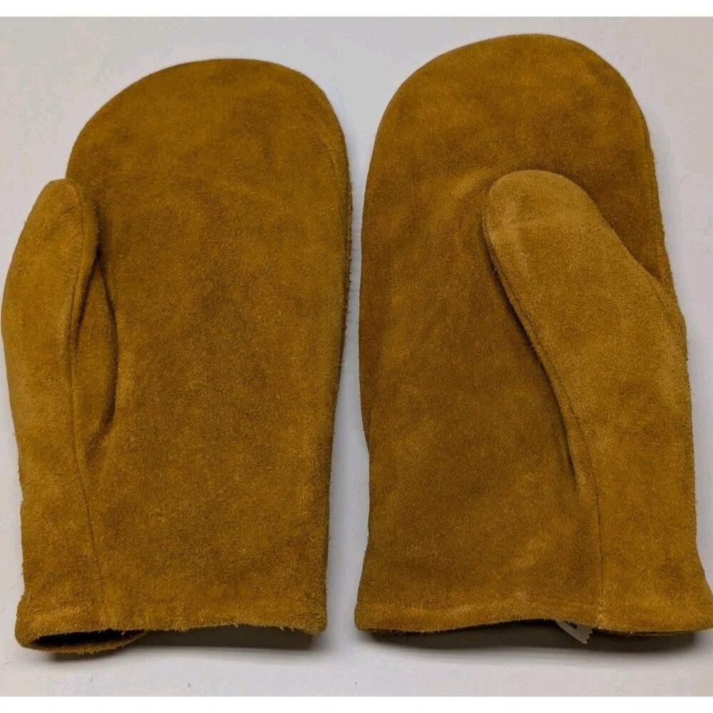 Cowhide Suede Tan Warm Winter Heavy Jumbo Size Soft Durable